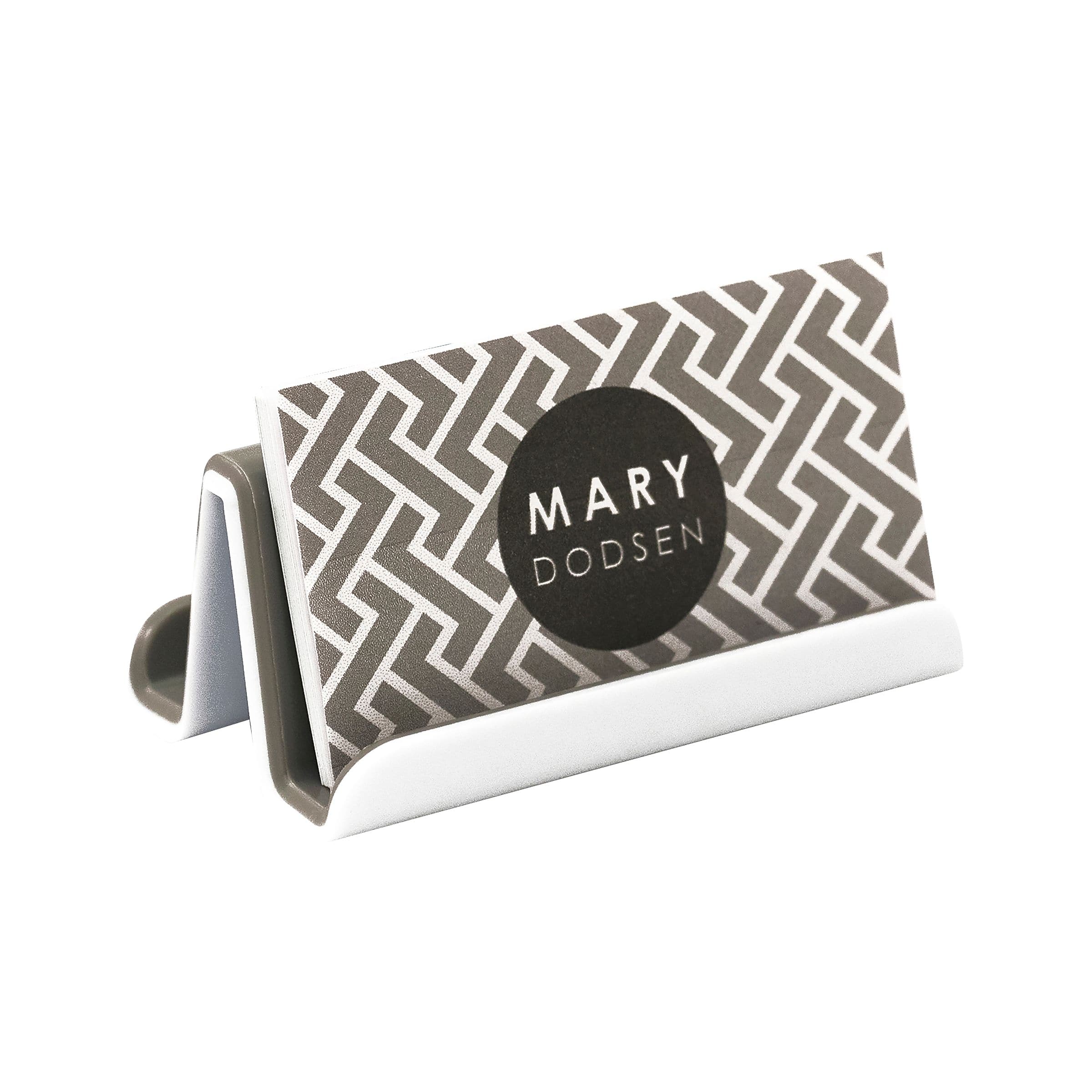 Fusion Business Card Holder, White/Gray (37523)