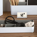 Fusion Business Card Holder, White/Gray (37523)