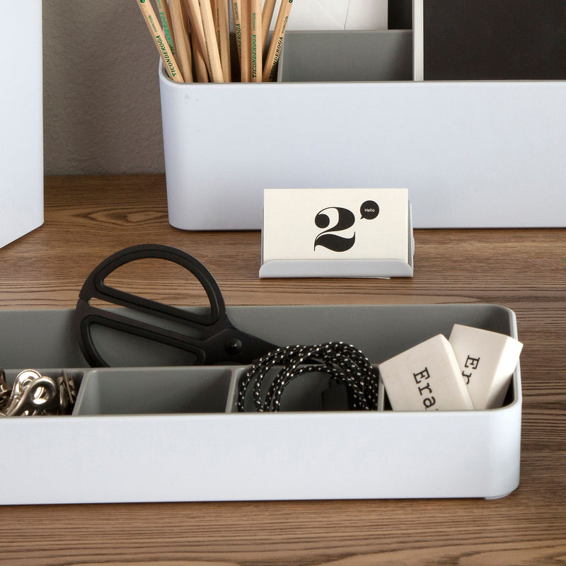 Fusion Business Card Holder, White/Gray (37523)