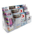 Azar Brochure Holder, 18.5" x 9", Horizontal, Desktop/Wall, Clear, Acrylic, 2/Pack (AZA252818)