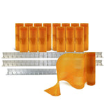 Aleco Clear-Flex II Standard AirStream Perforated PVC Strip Door Kit w/MaxBullet Mounting Hardware, 12"W x 120"H x 0.12"T, Amber