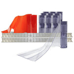 Aleco Clear-Flex II Standard AirStream Perforated PVC Strip Door Kit w/MaxBullet Mounting Hardware, 12"W x 96"H x 0.12"Thick