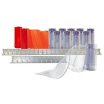 Aleco Clear-Flex II Standard AirStream Perforated PVC Strip Door Kit w/MaxBullet Mounting Hardware, 8"W x 96"H x 0.08"Thick
