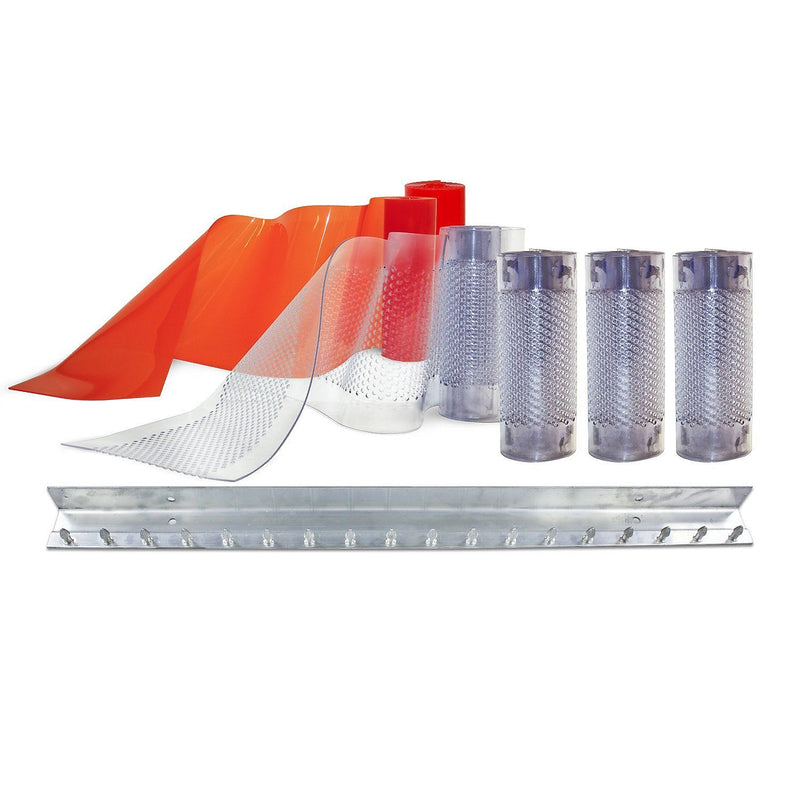 Aleco Clear-Flex II Standard AirStream Perforated PVC Strip Door Kit w/MaxBullet Mounting Hardware, 8"W x 84"H x 0.08"Thick