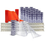 Aleco Clear-Flex II Standard Scratch-Guard Ribbed Strip Door Kit w/MaxBullet Mounting Hardware, 12"W x 144"H x 0.12"Thick