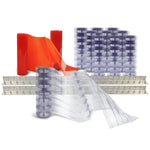 Aleco Clear-Flex II Standard Scratch-Guard Ribbed Strip Door Kit w/MaxBullet Mounting Hardware, 12"W x 96"H x 0.12"Thick