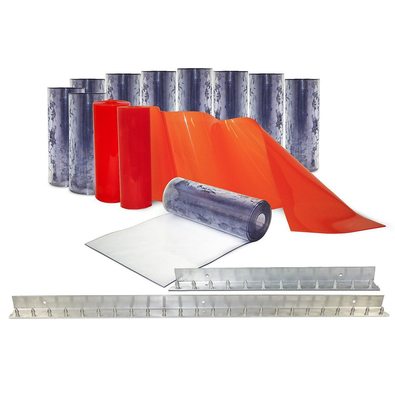 Aleco Clear-Flex II Standard Smooth Strip Door Kit w/ MaxBullet Aluminum Mounting Hardware, 8" Width x 96" Height x 0.08" Thick