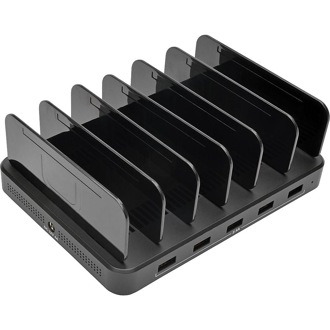 Tripp Lite 5-Port USB Charging Station with Built-In Device Storage, 48W, Black (U280-005-ST)