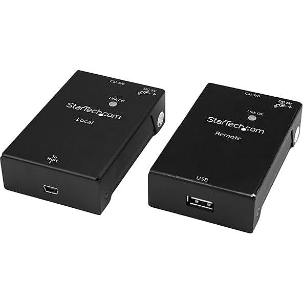 StarTech.com 1 Port USB 2.0 Over Cat5 or Cat6 Extender Kit, 165ft (50m), USB Extender, USB to Ethernet Extender