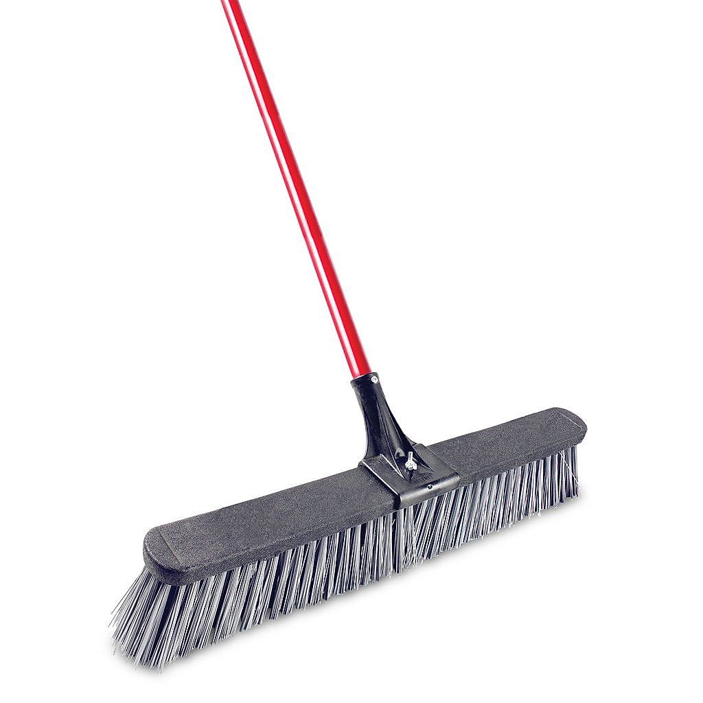 Libman 24” Rough Surface Push Broom, Steel Handle, 4/Pack (879)