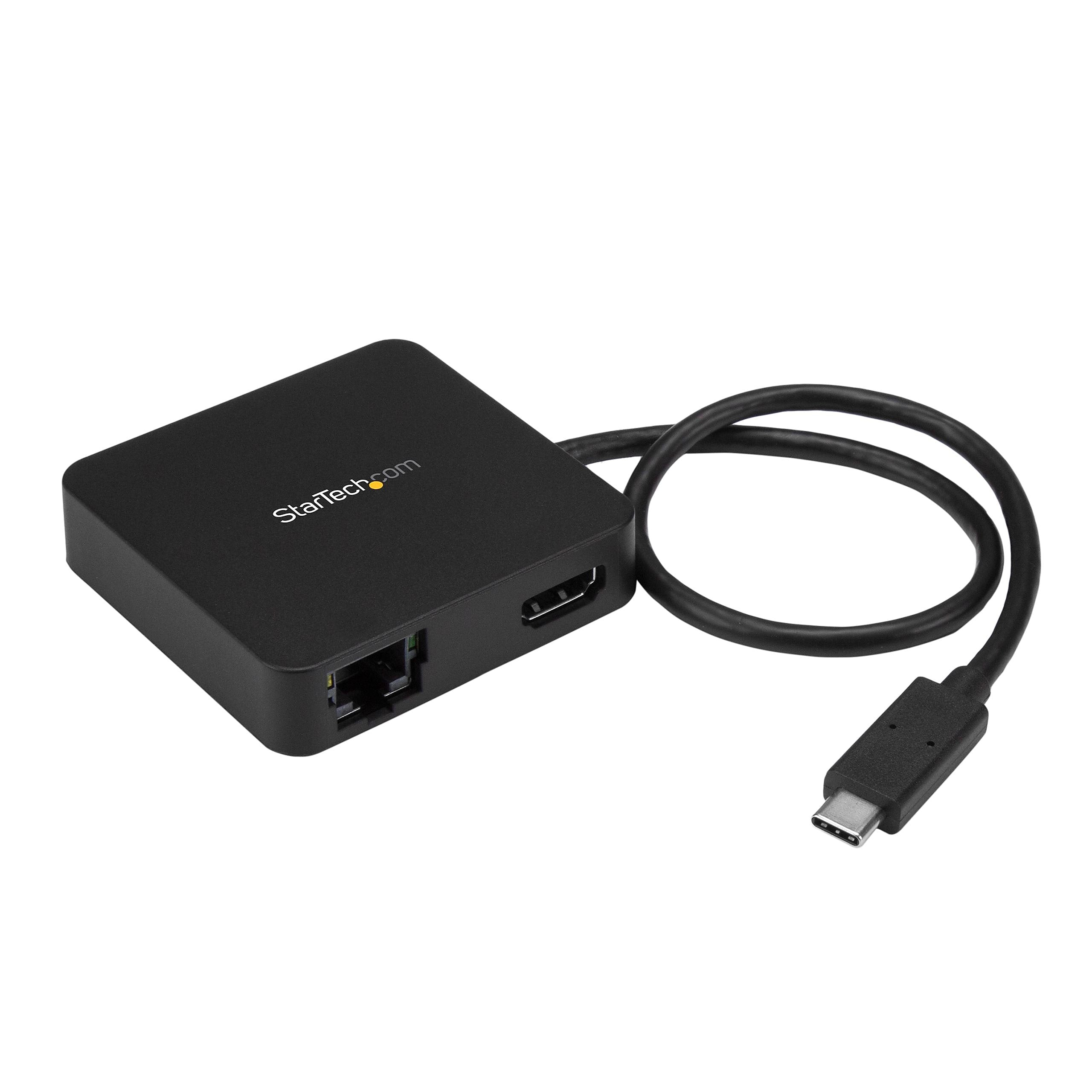 StarTech USB C Multiport Adapter, USB Type C to 4K HDMI / USB 3.0 / Gigabit Ethernet, Powered USB Hub, USB-C to USB Adapter