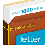 Pendaflex Heavy Duty File Pocket, 7" Expansion, Straight Cut, Letter Size, Brown, 5/Box (15444HD)