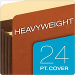 Pendaflex Heavy Duty File Pocket, 7" Expansion, Straight Cut, Letter Size, Brown, 5/Box (15444HD)