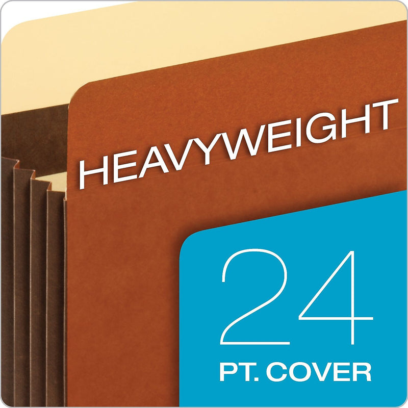 Pendaflex Heavy Duty File Pocket, 7" Expansion, Straight Cut, Letter Size, Brown, 5/Box (15444HD)