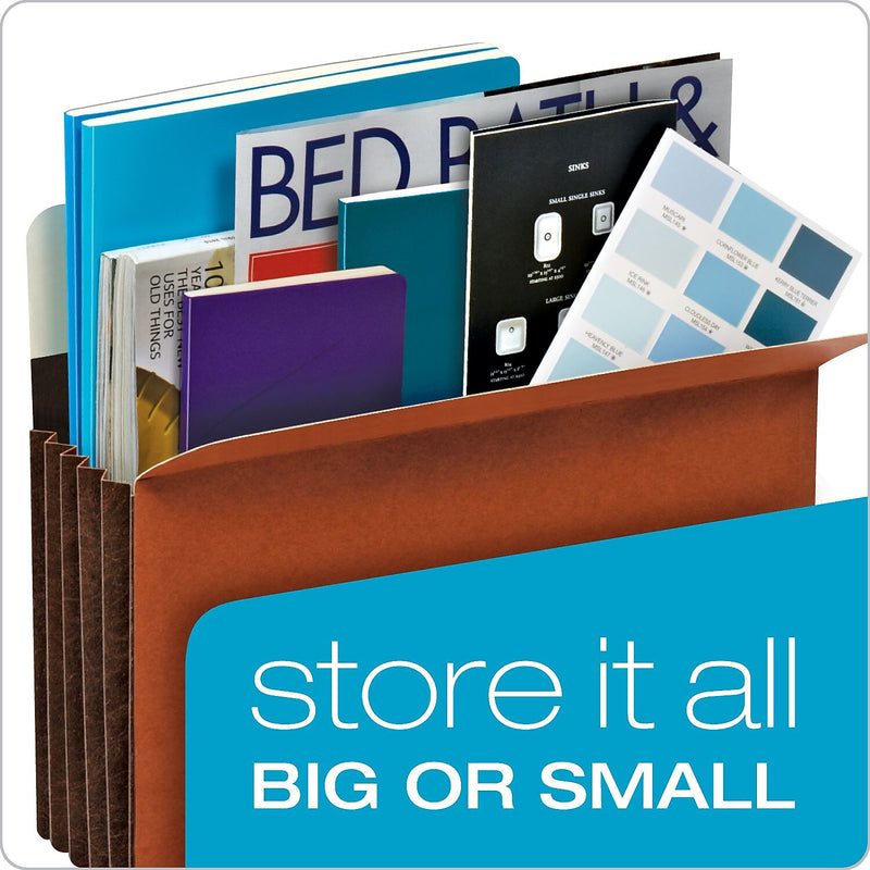 Pendaflex Heavy Duty File Pocket, 7" Expansion, Straight Cut, Letter Size, Brown, 5/Box (15444HD)