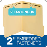 Pendaflex Heavy Duty Manila Fastener Folders, 3/4" Expansion, 1/3 Cut Tabs, Letter Size, Manila, 50/Box (14537-18PT)