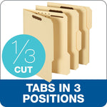 Pendaflex Heavy Duty Manila Fastener Folders, 3/4" Expansion, 1/3 Cut Tabs, Letter Size, Manila, 50/Box (14537-18PT)