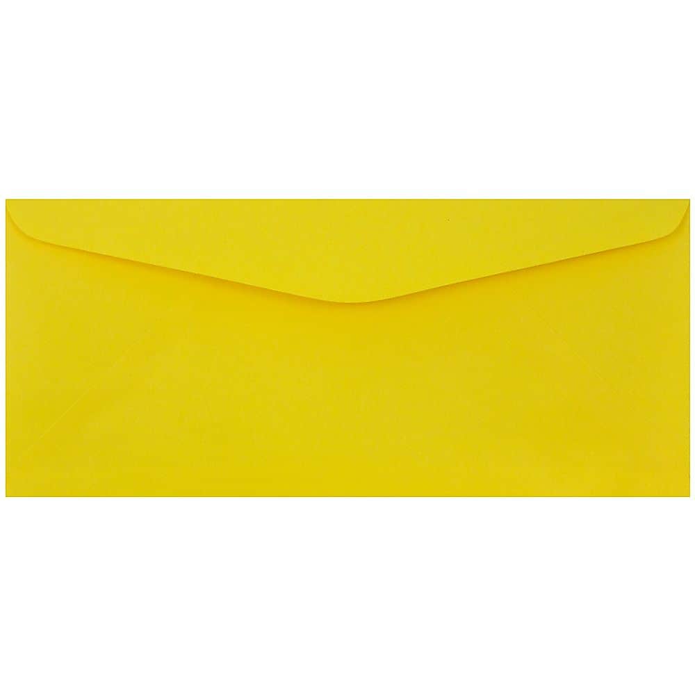 JAM Paper #9 Business Colored Envelopes, 3.875 x 8.875, Yellow Recycled, Bulk 1000/Carton (1532902b)