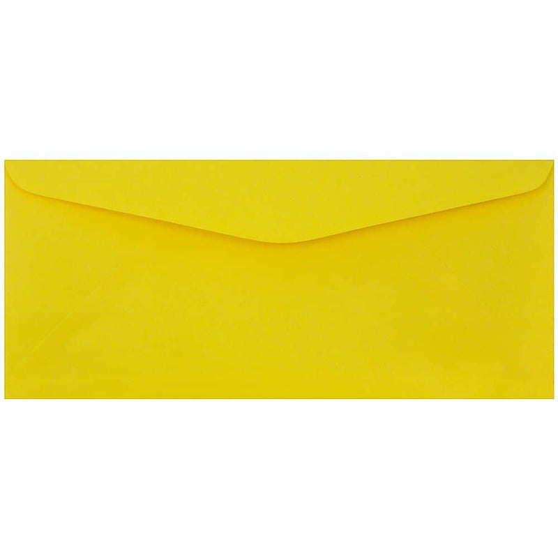 JAM Paper #9 Business Colored Envelopes, 3.875 x 8.875, Yellow Recycled, Bulk 1000/Carton (1532902b)