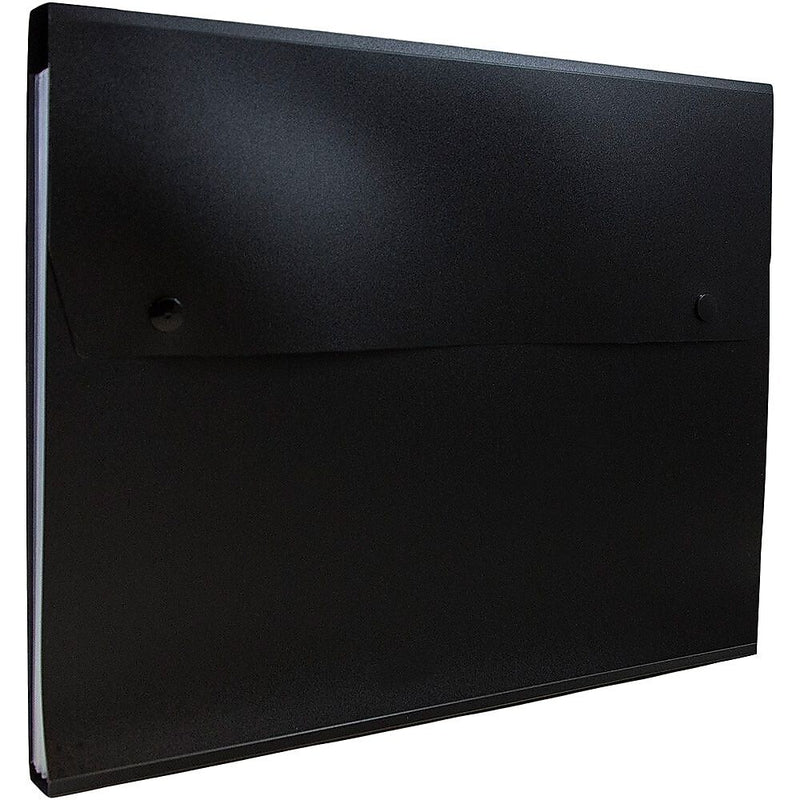 JAM Paper 6 Pocket Plastic Expanding File with Snap Closure, Letter Size, 9 x 13, Black, Sold Individually (339932771)