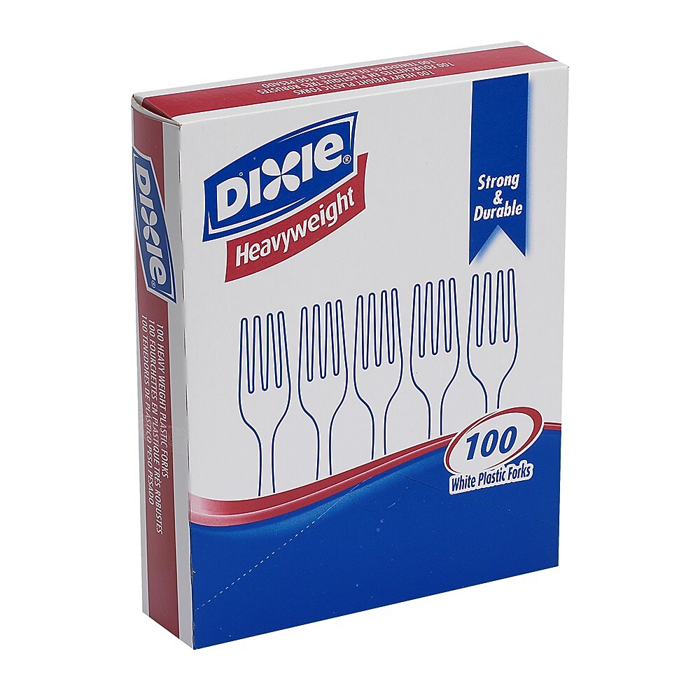 GP PRO Dixie Polystyrene Heavy Weight Forks, White, 10 boxes/CT