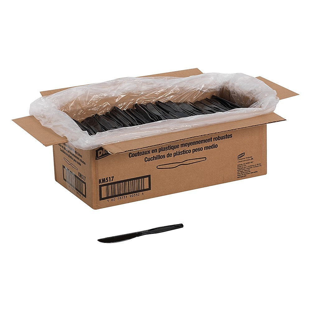 GP PRO Dixie® Bulk Polystyrene Heavy Weight Knives, Black, 1000/CT