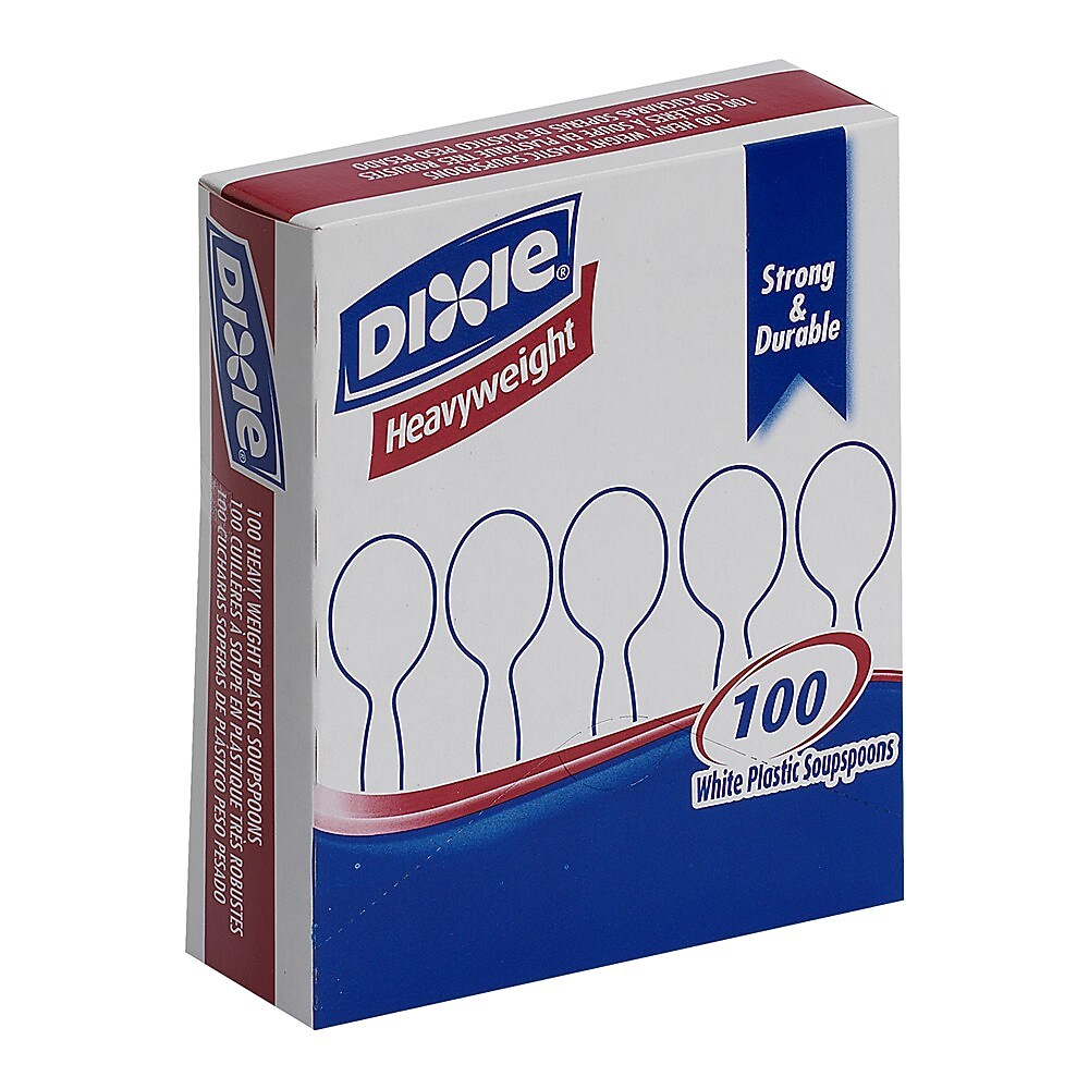 GP PRO Dixie Polystyrene Heavy Weight Soup Spoons, White, 1000/CT