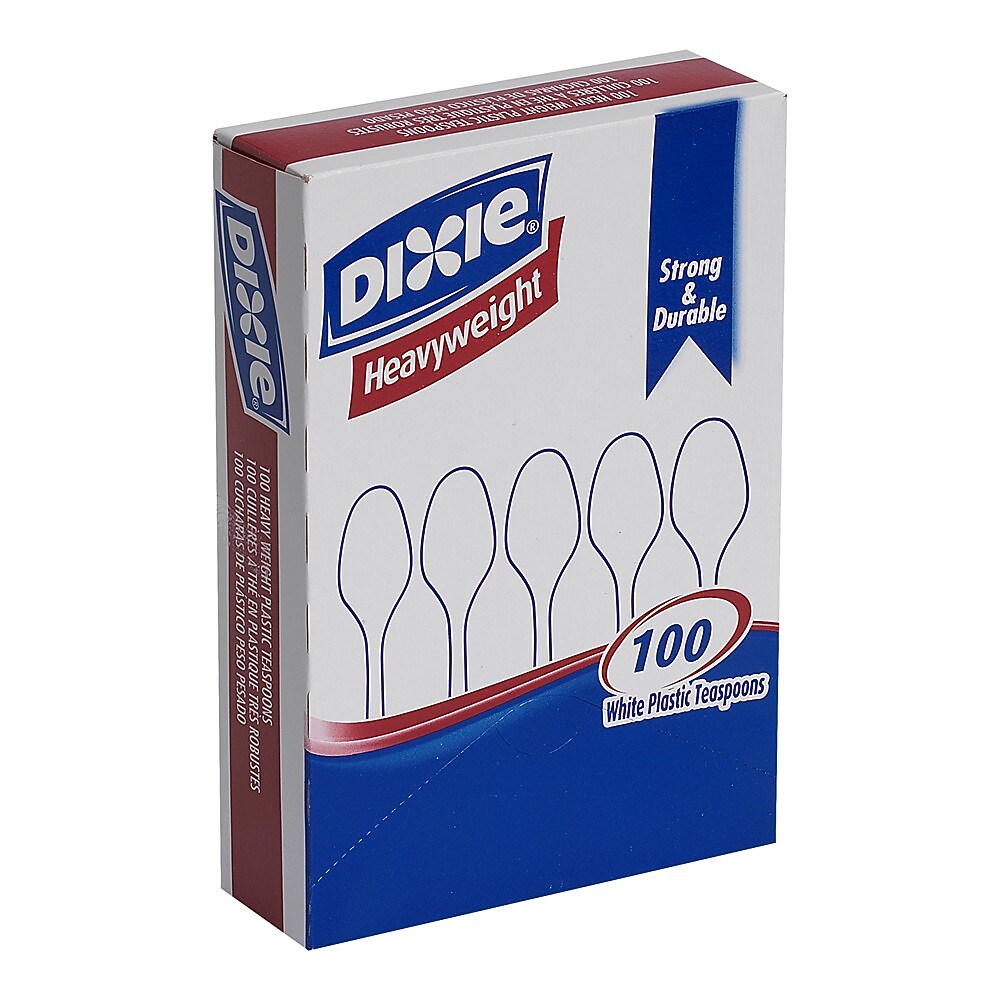 GP PRO Dixie Polystyrene Heavy Weight Teaspoons, White, 1000/CT