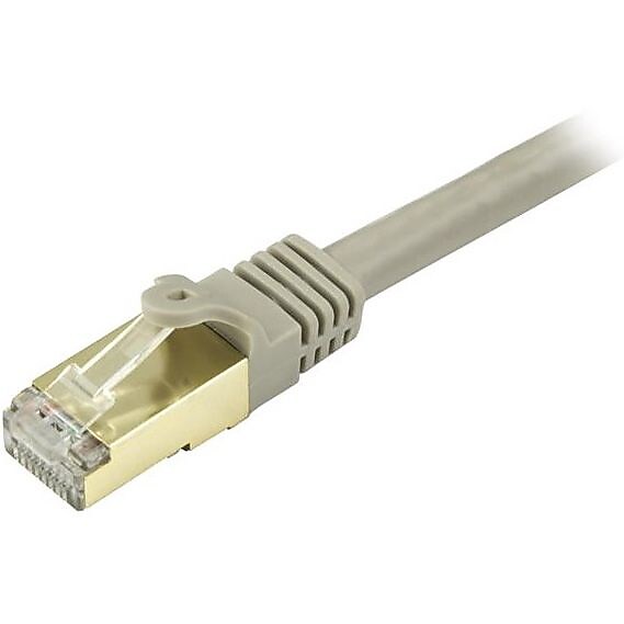 StarTech 25 ft Gray Cat6a Shielded Patch Cable, Cat6a Ethernet Cable, 25ft Cat 6a STP Cable, Snagless RJ45, Long Ethernet Cord