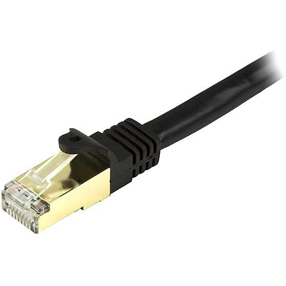 StarTech 30 ft Black Cat6a Shielded Patch Cable, Cat6a Ethernet Cable, 30ft Cat 6a STP Cable, Snagless RJ45, Long Ethernet Cord