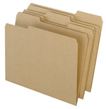 Pendaflex EarthWise Recycled File Folder, 1/3-Cut Tab, Assorted, Letter Size, Natural, 100/Box (04342)