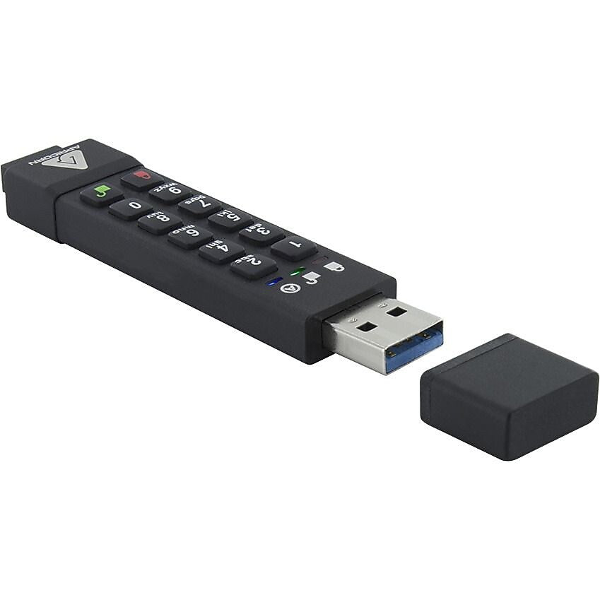 Apricorn Aegis Secure Key 3z 128GB USB 3.1 Type A Flash Drive, Black (ASK3Z-128GB)