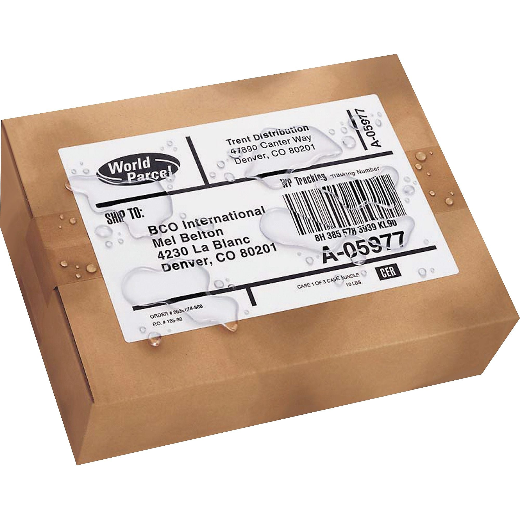 Avery WeatherProof Mailing Labels with TrueBlock Technology, 5.50" H x 8.50" W, Rectangle, Laser, White, Polyester, 1000 / Box
