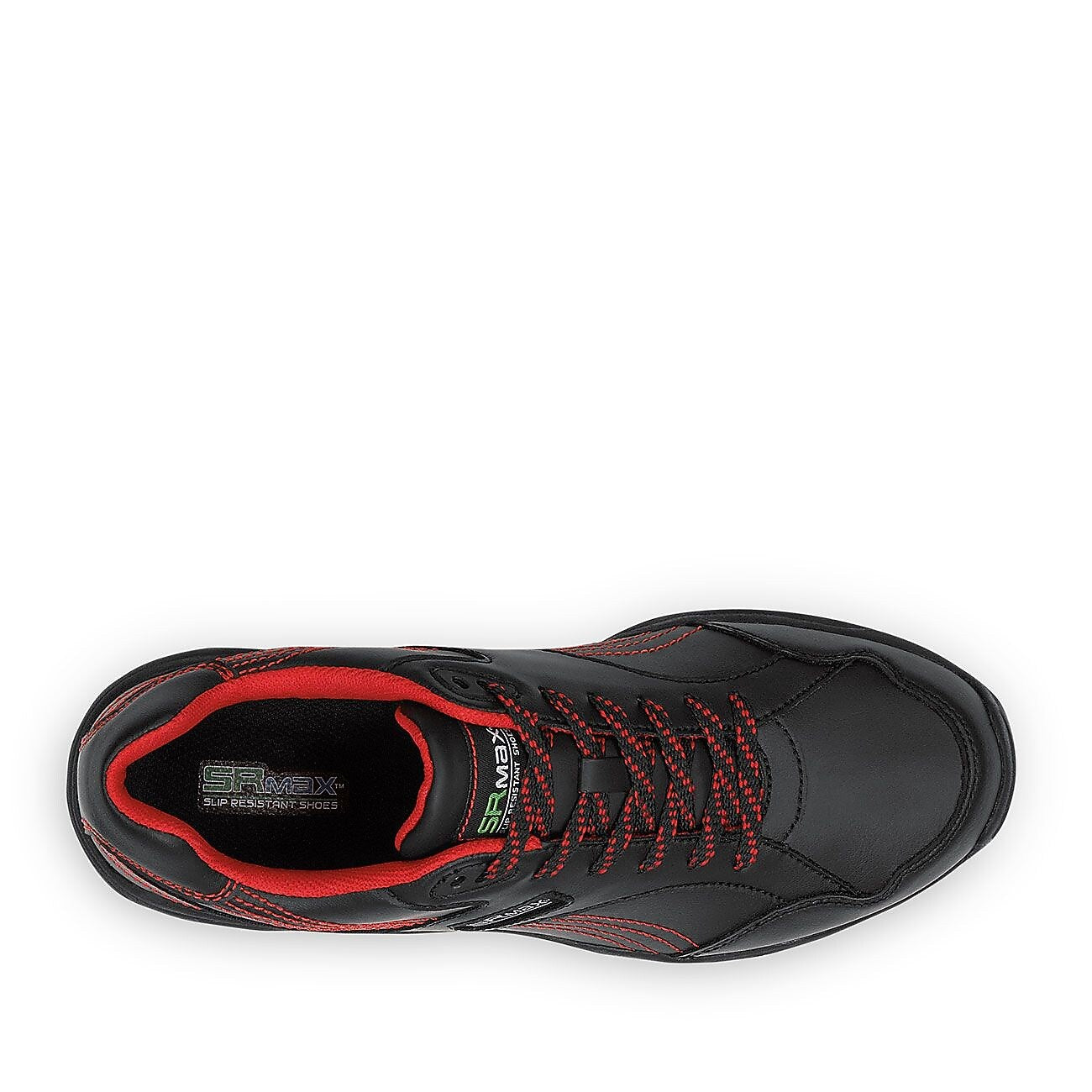 SR Max Corbin Men's, Black/Red, Soft Toe, Slip Resistant Athletic, 7.0 M (SRM6110)