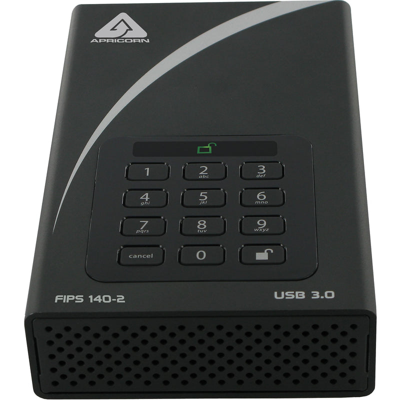 Apricorn Aegis Padlock DT 10TB USB 3.0 External Hard Drive, Black (ADT-3PL256F-10TB)
