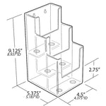 Azar Brochure Holder, 4.812" x 9.125", Vertical, Table Top, Clear, Plastic, 2/Pack (AZA252033)