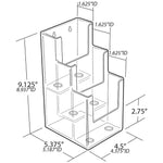 Azar Brochure Holder, 13.125" x 9", Horizontal, Desktop/Wall, Clear, Acrylic, 2/Pack (AZA252817)
