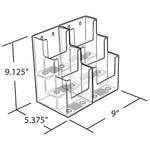 Azar Brochure Holder, 9.25" x 9", Horizontal, Desktop/Wall, Clear, Acrylic, 2/Pack (AZA252815)