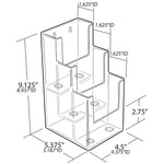 Azar Brochure Holder, 9.25" x 9", Horizontal, Desktop/Wall, Clear, Acrylic, 2/Pack (AZA252815)