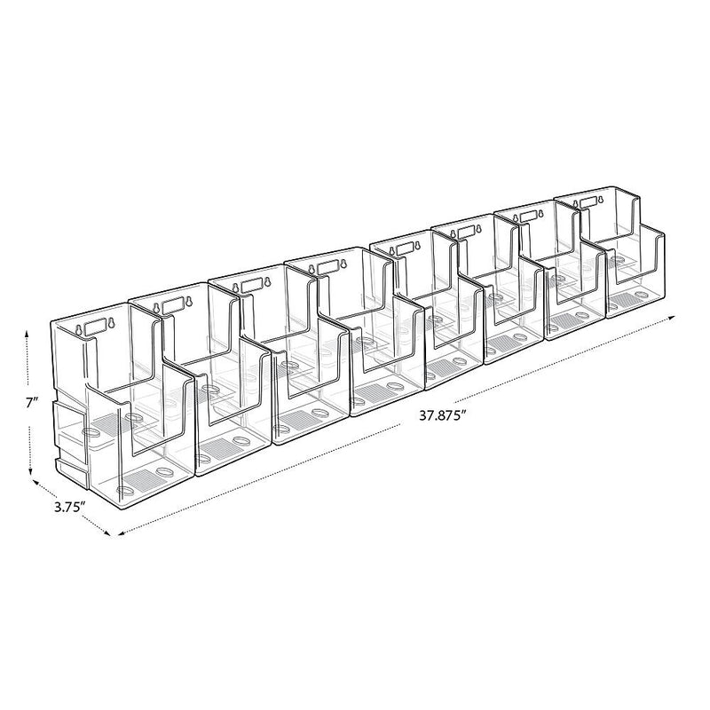 Azar Brochure Holder, 36" x 7", Horizontal, Desktop/Wall, Clear, Acrylic (AZA252816)