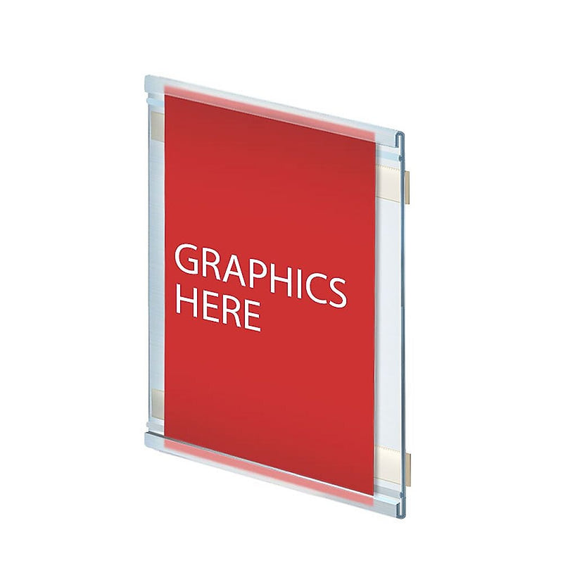 Azar Nameplate Holder, 6" x 7", Vertical, Wall Mounted, Clear, Plastic, 10/Pack (AZA199624)