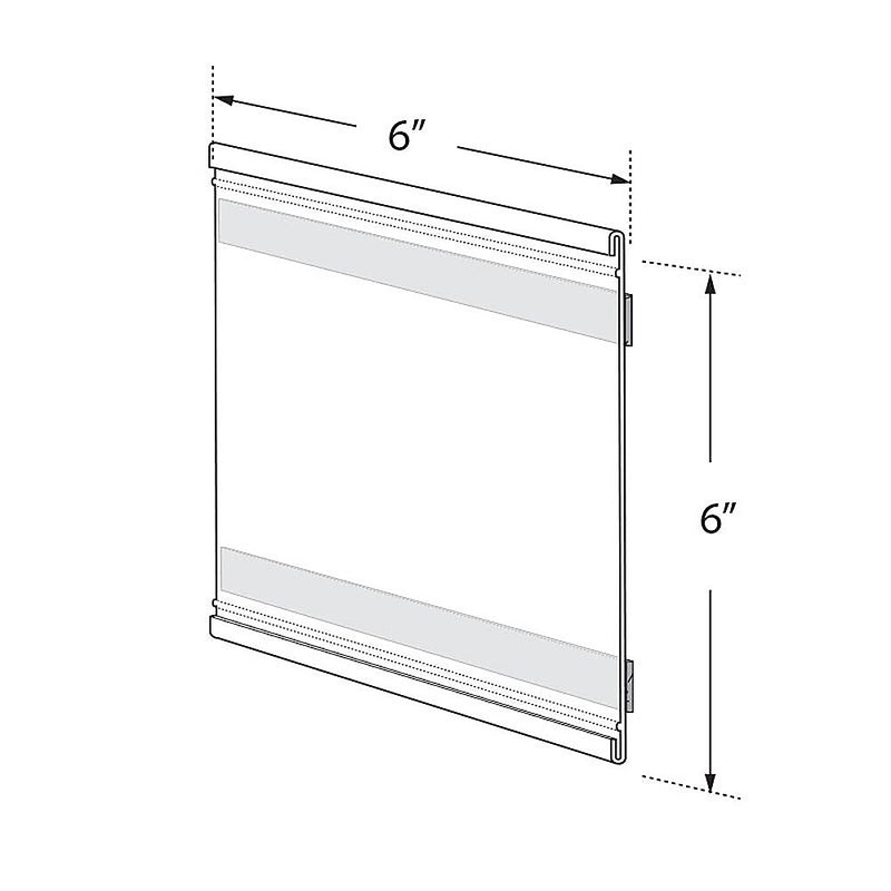 Azar Nameplate Holder, 6" x 6", Vertical, Wall Mounted, Clear, Plastic, 10/Pack (AZA199620)