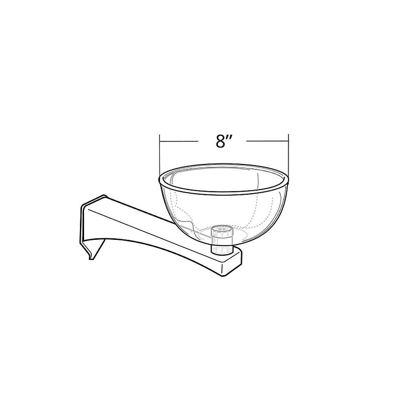Azar Displays Plastic Bowl & Bin Extension Arm for Sky Tower, 8" (300258)