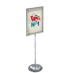 Azar Sign Holder, 22" x 43.5", Vertical, Freestanding, Silver, Metal (AZA300289)