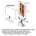 Azar Sign Holder, 17" x 11", Horizontal, Table Top, Clear, Acrylic, 10/Pack (102709-10PK)