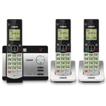 VTech CS5129-3 3-Handset Cordless Telephone with Answering Machine, Silver/Black (80-0198-00)
