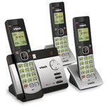 VTech CS5129-3 3-Handset Cordless Telephone with Answering Machine, Silver/Black (80-0198-00)