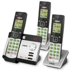 VTech CS5129-3 3-Handset Cordless Telephone with Answering Machine, Silver/Black (80-0198-00)