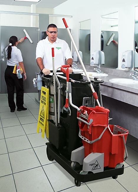 Unger BETTERx Restroom Cleaning Cart with Vinyl Bag (RRCRT)