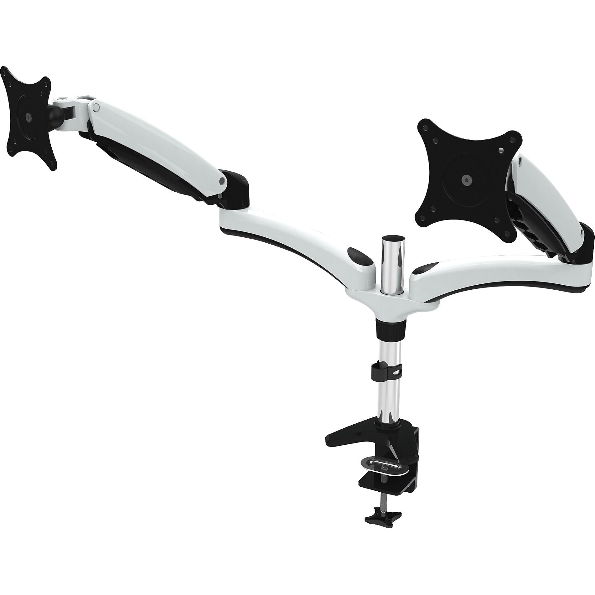 Amer Adjustable Monitor Mount, Up to 28", White/Black/Chrome (HYDRA2)